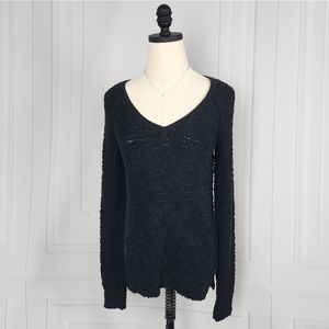 Black V-Neck Sweater 